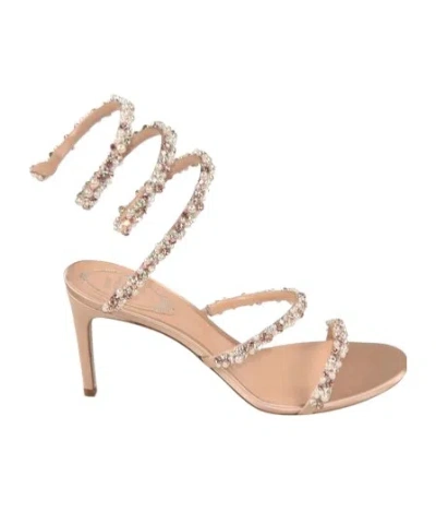 René Caovilla Embellished Sandals In Brown