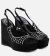 René Caovilla Embellished Suede Platform Sandals In Black
