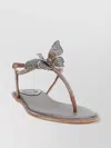 René Caovilla Embellished T-strap Flat Sole Sandals