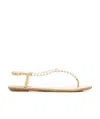 René Caovilla Embellished Thong Sandals In Nude