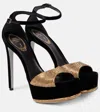 René Caovilla Women's Embellished Velvet Platform Sandals In Black