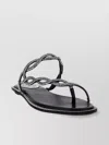 René Caovilla Rene Caovilla Black Flat Braid Sandal 10