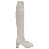 René Caovilla Embellishmed Heeled Knee-high Boots In Silver Cashmere In Silver