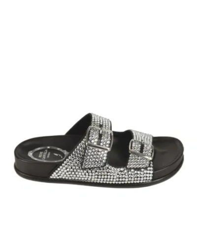 René Caovilla Emma Crystal Embellished Sandals In Black