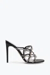 René Caovilla Esmeralda Black Slider Sandal 105