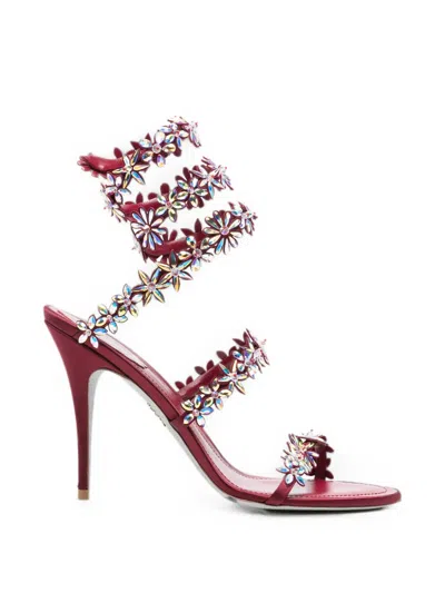 René Caovilla Eva Crystal-embellished Heeled Sandals In Red