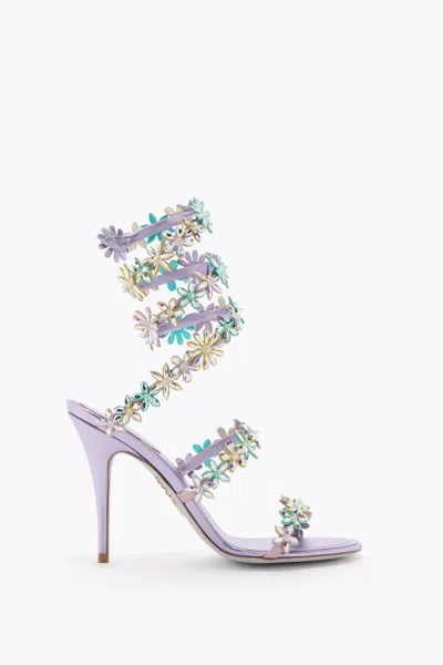 René Caovilla Eva Lilac Sandal 100 In Purple