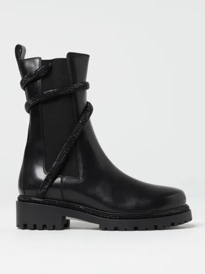 RENÉ CAOVILLA FLAT ANKLE BOOTS RENE CAOVILLA WOMAN COLOR BLACK,F75075002