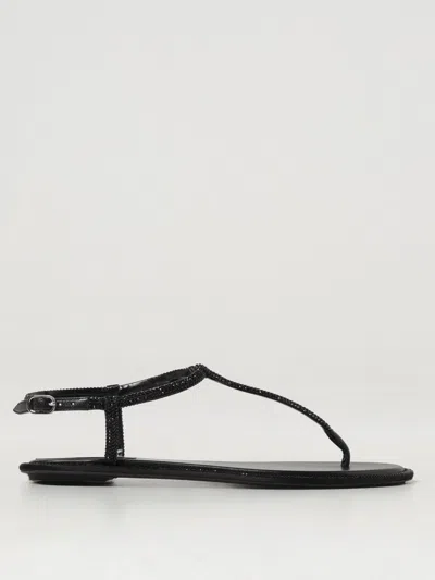 RENÉ CAOVILLA FLAT SANDALS RENE CAOVILLA WOMAN COLOR BLACK,G79123002