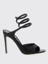 René Caovilla 105mm Crystal-embellished Spiral-wrap Sandals In Black