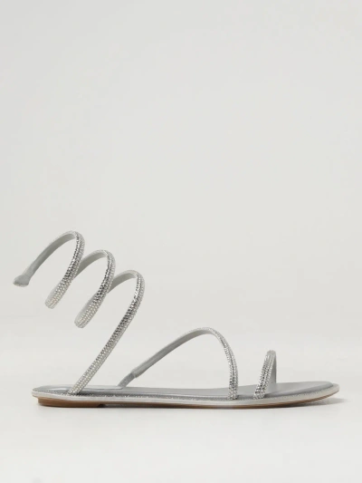 René Caovilla Flat Sandals Rene Caovilla Woman Color Silver