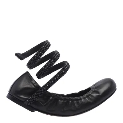 René Caovilla Flat Shoes In Black