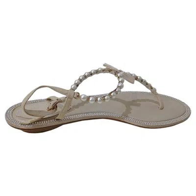 Pre-owned René Caovilla Flip-flop Sandal Size 37 In Gray