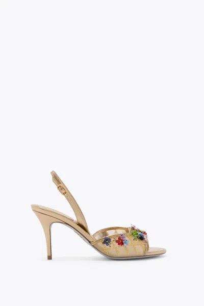 René Caovilla Flora Gold Sandal 80