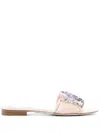 René Caovilla 20mm Embellished Lace Mules In Pink