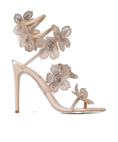 René Caovilla Floral Embellished Sandals In Multi