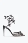 René Caovilla Floriane Black And Silver Pump 105