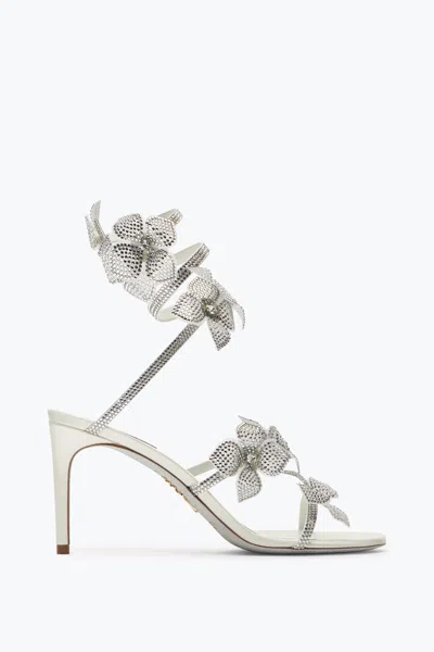 René Caovilla Floriane White Sandal 80