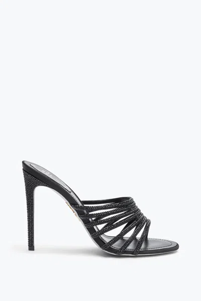 René Caovilla Full Trim Black Mule 105