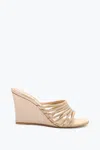 René Caovilla Satin Crystal-embellished Strappy Wedge Slides