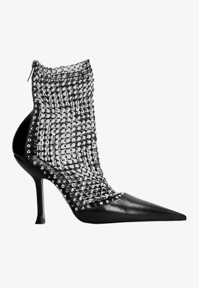 RENÉ CAOVILLA GALAXIA 105 CRYSTAL MESH ANKLE BOOTS