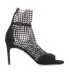 René Caovilla Galaxia 80mm Crystal Sandals In Black
