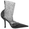 René Caovilla Rene Caovilla Galaxia Crystal Mesh Ankle Boots