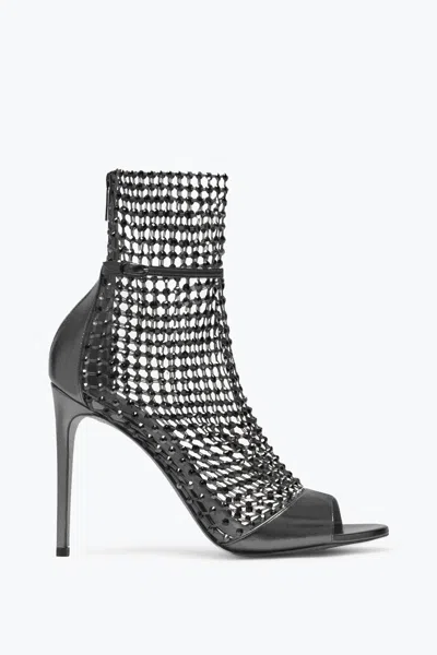 René Caovilla Galaxia Metallic Anthracite Sandal 105 In Gray