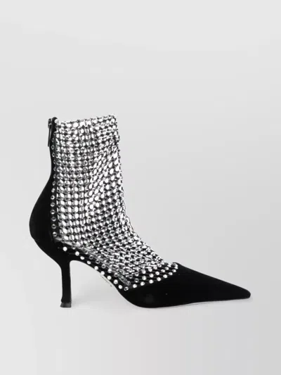 René Caovilla Galaxy Mesh Stiletto Ankle Boots