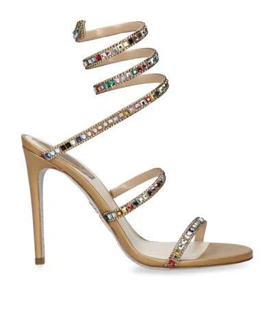 René Caovilla Gem-embellished Cleo Sandals 105 In Gold
