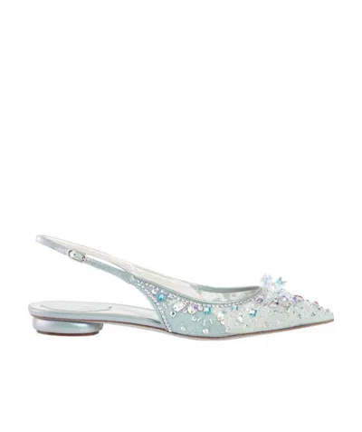 René Caovilla Gem-embellished Pointed Pumps In Gray