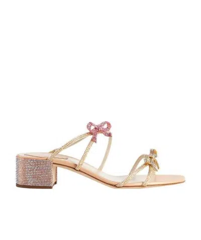 René Caovilla Gem-studded Sandals In Nude