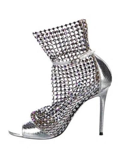 Pre-owned René Caovilla Gg Embossed Leather Sandals