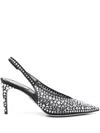 René Caovilla Rene Caovilla Gilda 80 Crystal Slingback In Black