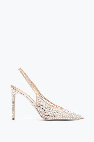 René Caovilla Gilda Nude Slingback 105 In Brown