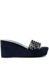 René Caovilla 90mm Crystal-embellished Platform Sandals In Blue