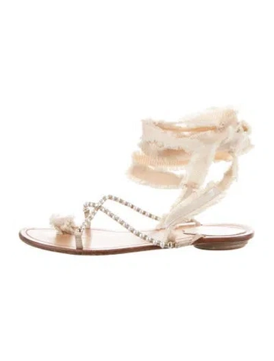 Pre-owned René Caovilla Gladiator Sandals In Neutral