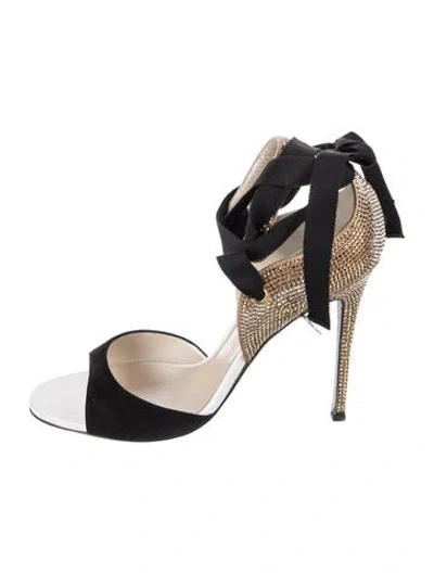 Pre-owned René Caovilla Glitter Sandals In Gold