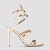 René Caovilla Coil Strappy 105mm Sandals In Metallic