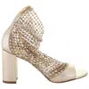 René Caovilla Rene Caovilla Gold Galaxia 80 Jeweled Sandals In Gold Tone