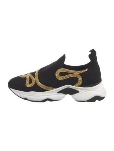 Pre-owned René Caovilla Graphic Print Chunky Sneakers In Black/white