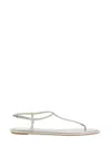 René Caovilla Diana White Sandal With Crystals 10 In Grigio