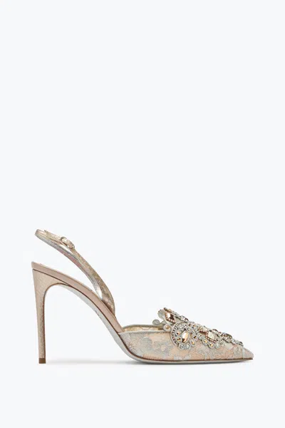 René Caovilla Grey Jewel Slingbacks Veneziana In Gray