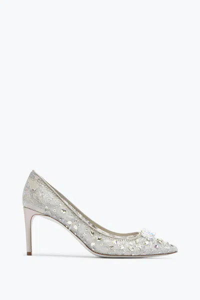 René Caovilla Grey Pointed Pumps Cinderella