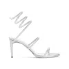 René Caovilla Cleo 80 Wraparound Satin Sandals In Grey