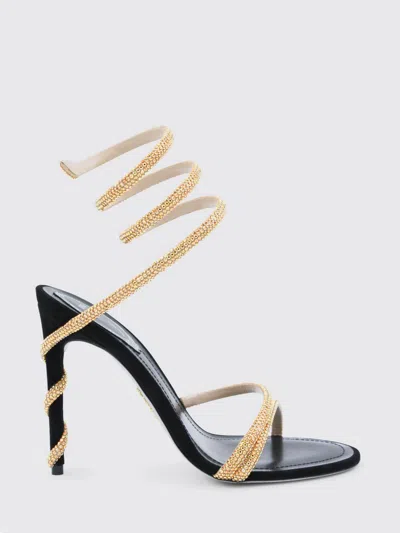 René Caovilla Crystal-embellished Stiletto Sandals With Spiraled Strap In Neutral
