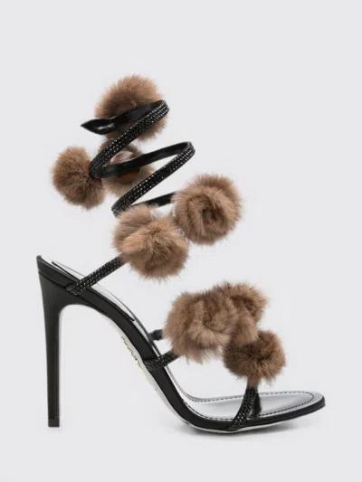 René Caovilla Rene Caovilla Heeled Sandal Woman Color Black In Transparent
