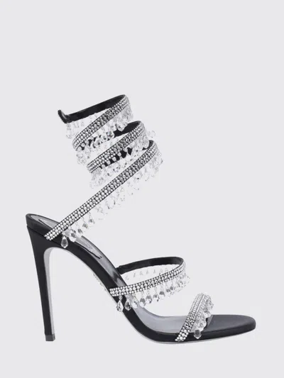 René Caovilla Chandelier 105 Rhinestone Embellished Sandals In Black