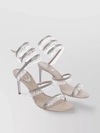 René Caovilla Heeled Sandals Crystal Embellishments