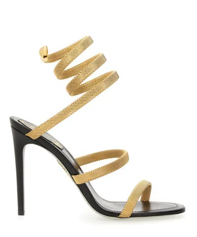 René Caovilla Heeled Sandals In Gold